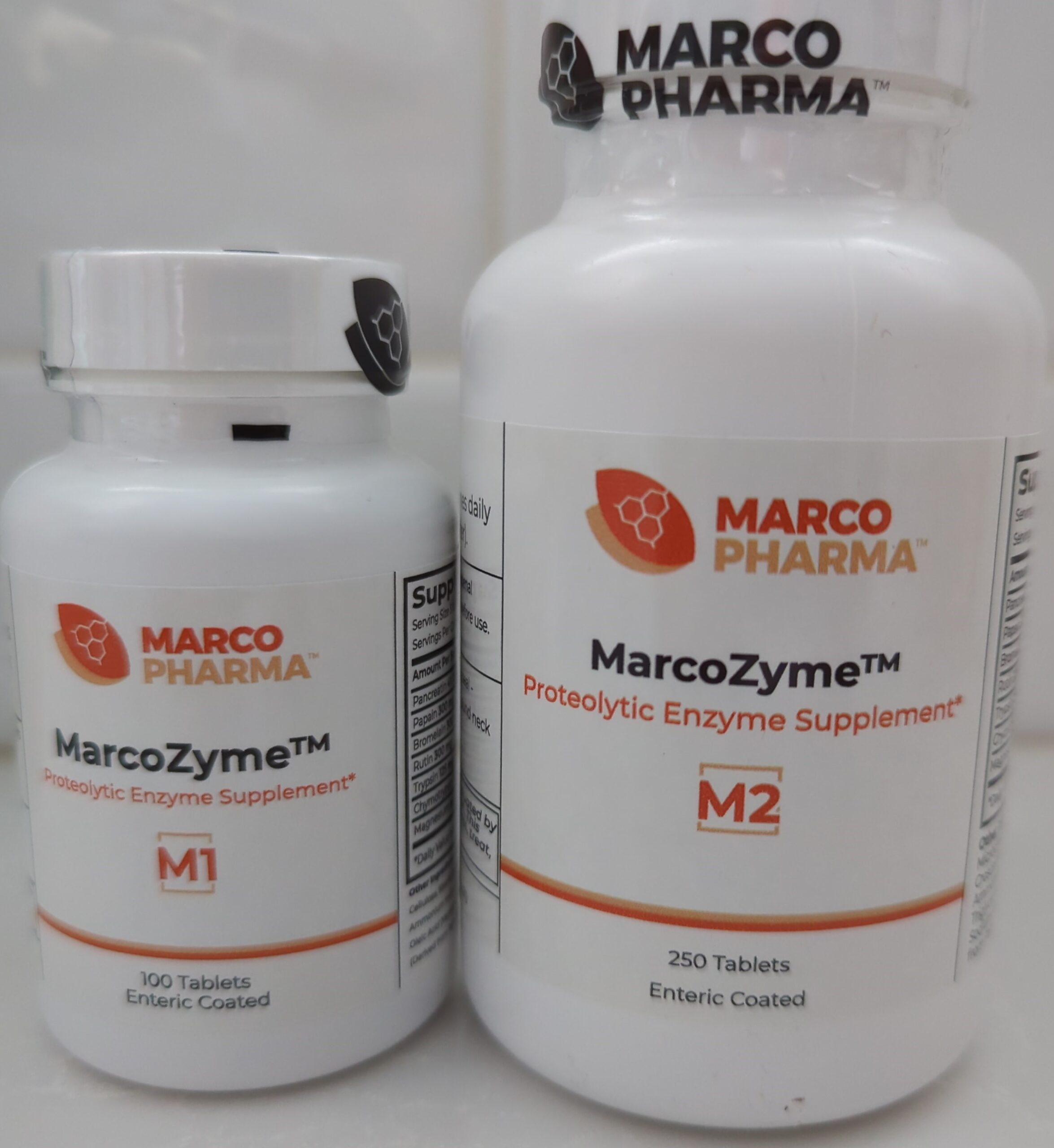 Marcozyme Proteolytic Enzymes 100 and 250 tabs New label