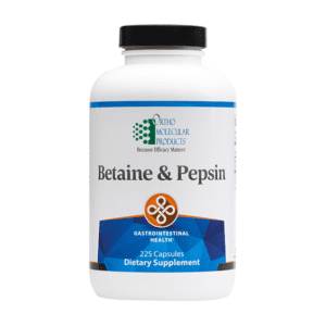 Ortho Molecular Products Betaine & Pepsin 225 caps