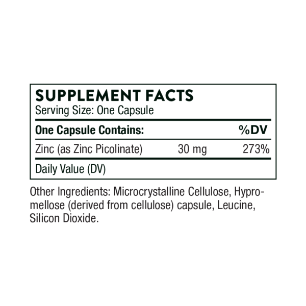 Zinc Picolinate 30 mg 60 caps Ingredients