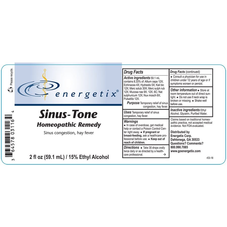Sinus-Tone Ingredients 03116.