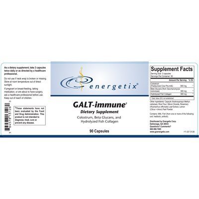 GALT-immune Supplement Facts.