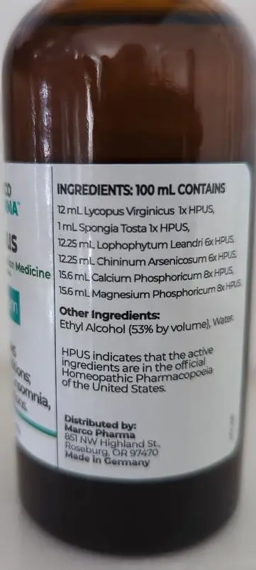Lycopus Ingredients Marco Pharma Nestmann N19.