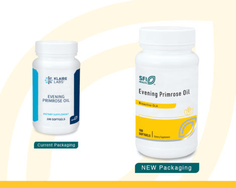 EPO 100 softgels EPO SFI current vs new label.