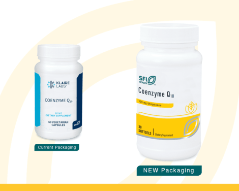 CoEnzyme Q10 (60 mg) SFI K-CQ6 current vs new label.