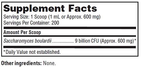 Ther-Biotic Saccharomyces Boulardii Powder SFI SBP180 Supplement Facts,