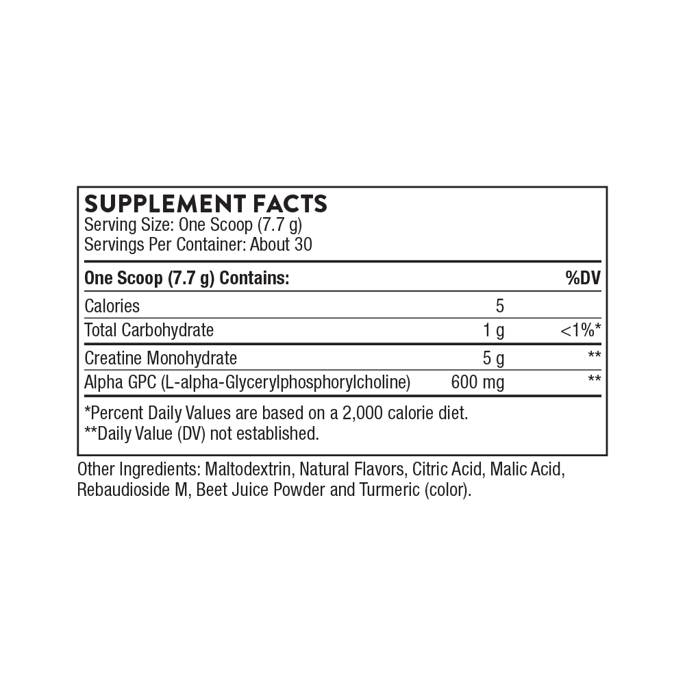 sf913 Thorne Research Creatine Supplement Facts